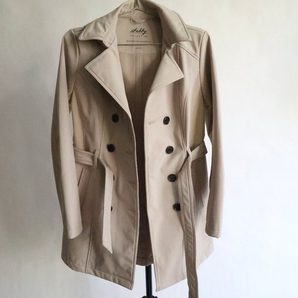 Selby Waterproof Double Breasted Trench Coat with Hood and Belt - XS or S